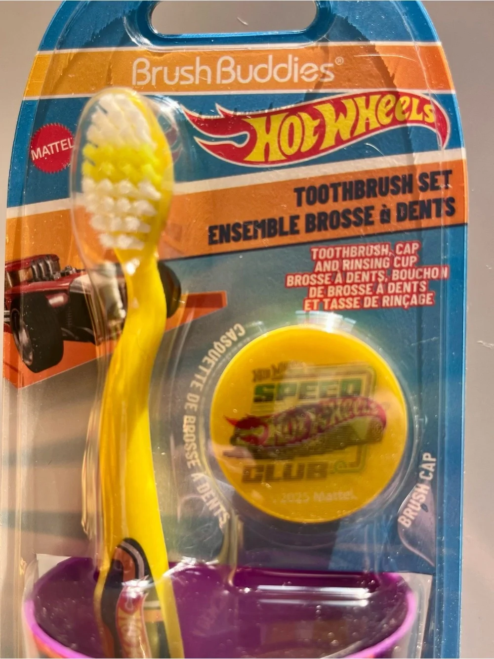Hot Wheels Brush Buddies Kids Toothbrush Set - Soft Toothbrush, Cap, Cup